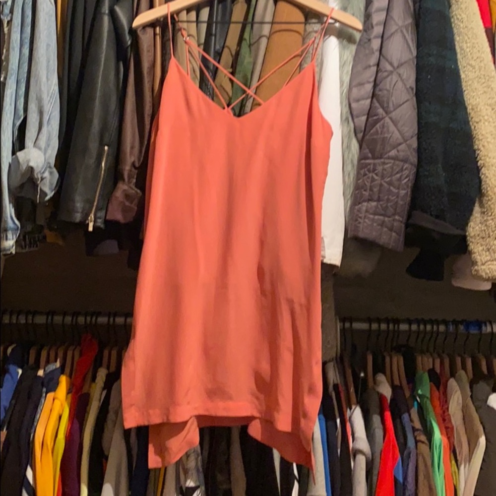 Mini silky pink dress